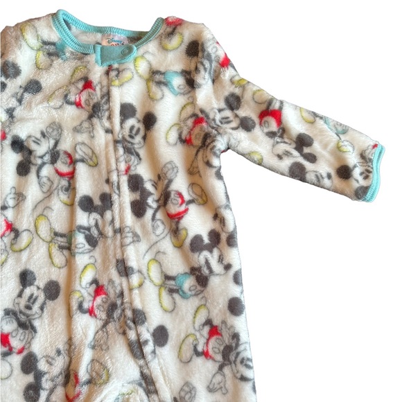 Disney Baby Mickey Mouse Zippered Onesie Footed Sleeper - Picture 3 of 10